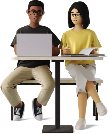 Two people planning their finances together
